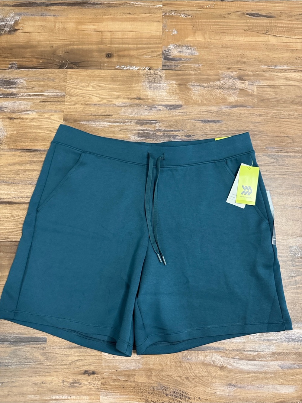 Men’s 7” Inseam Drawstring Teal Shorts